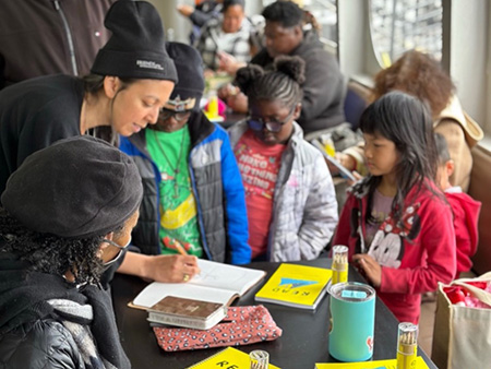2023 Summer Stride Artist, Author and Illustrator K-Fai Steele gives a live demonstration at the SFPL Children’s Center