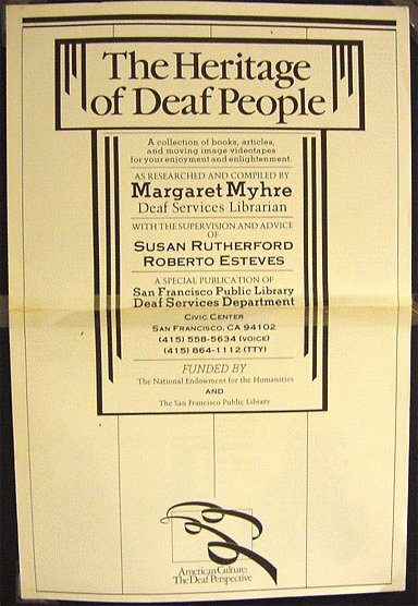 The Heritage of Deaf People poster